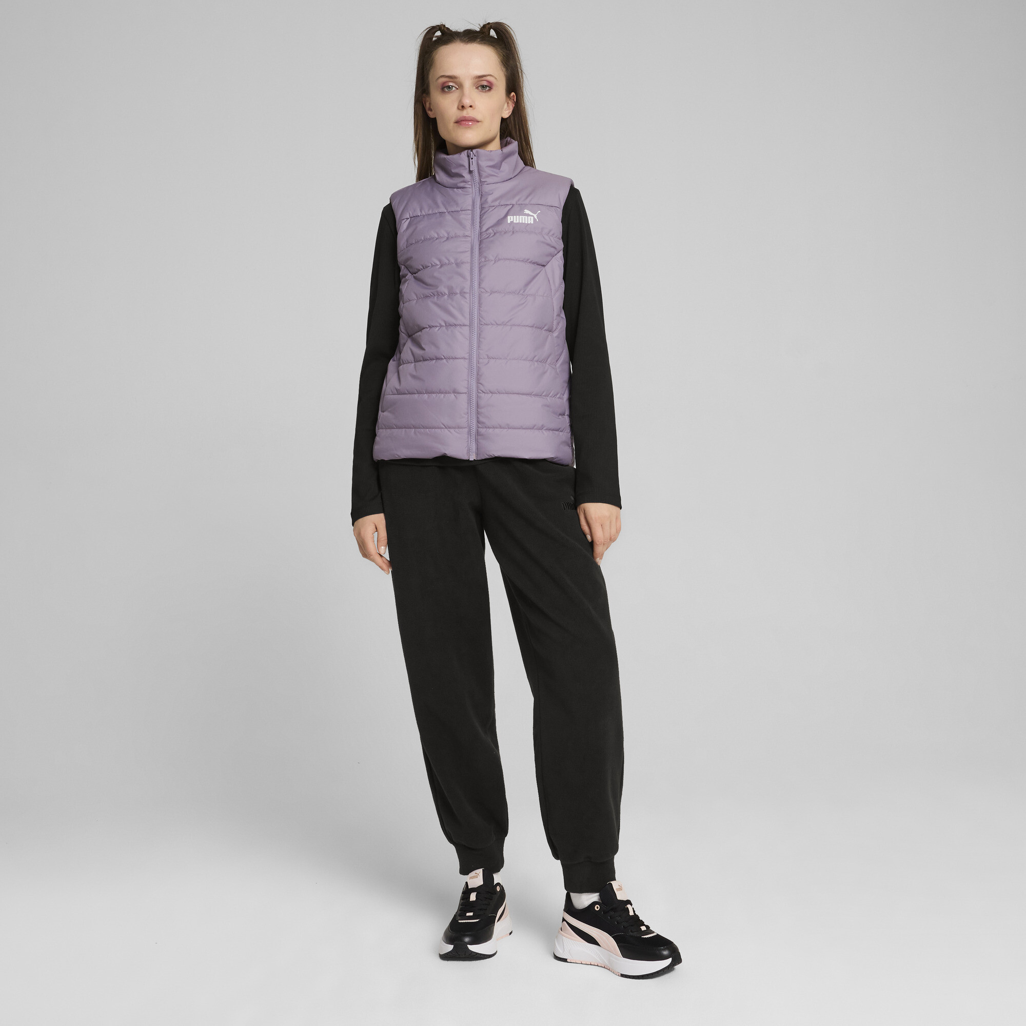 Women's Puma ESS Padded Vest, Purple, Size M, Clothing