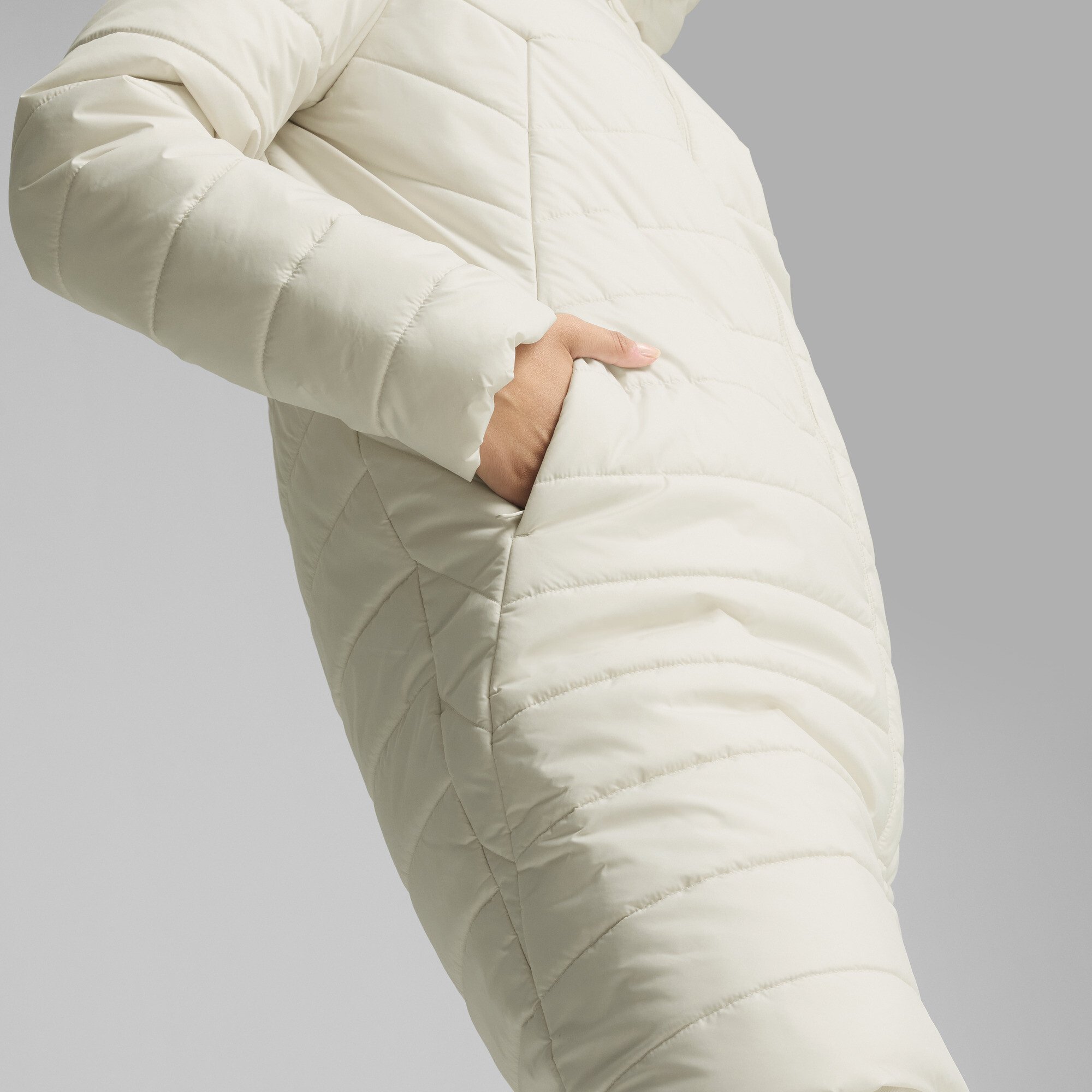 Women's Puma Essentials Padded Coat, White, Size S, Clothing