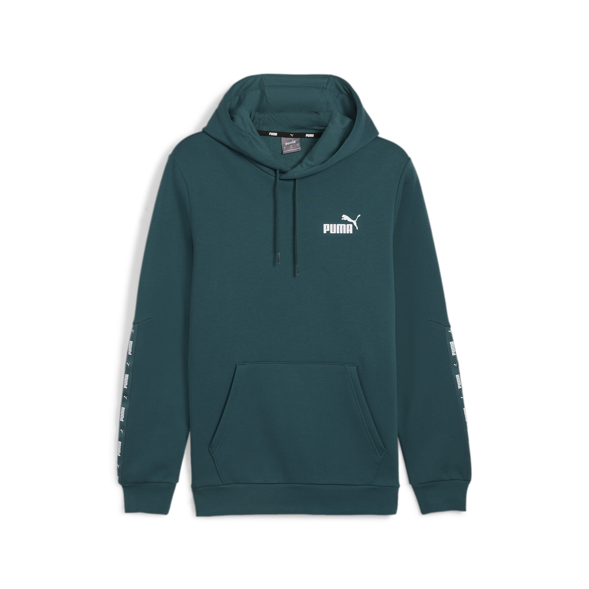 Men's Puma Essentials+ Tape Hoodie, Green, Size XS, Clothing