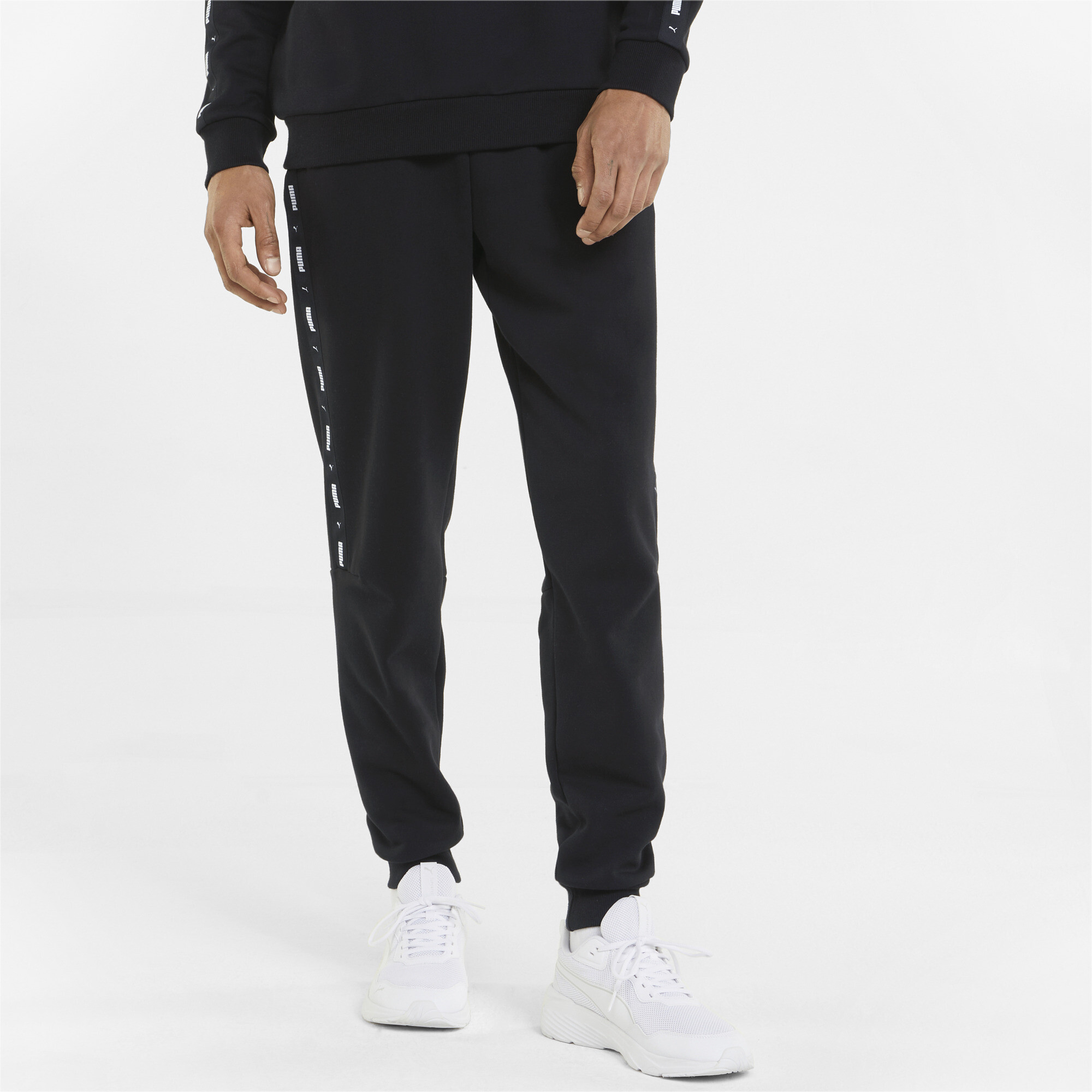 Men's Puma Essentials+ Tape Sweatpants, Black, Size XXS, Clothing