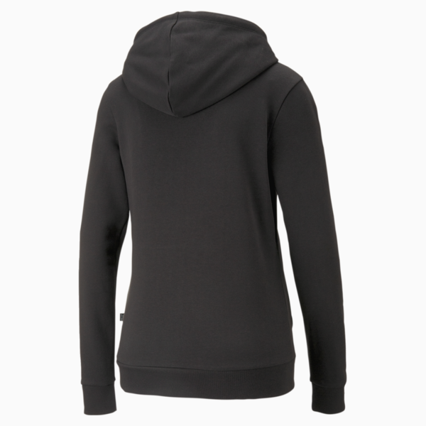 Essentials+ Metallic Logo Women's Hoodie, PUMA Black-Gold, large-MEX
