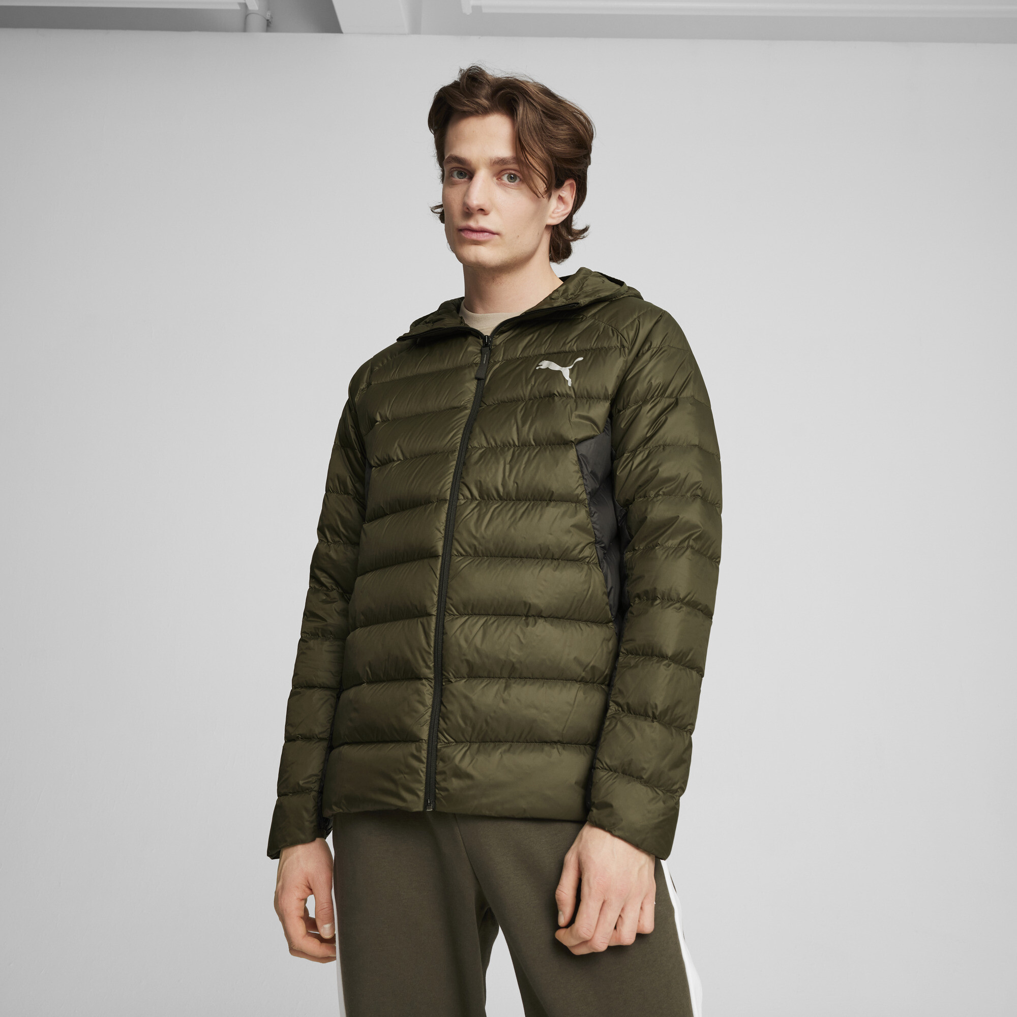 Puma PackLITE Daunenjacke Herren | Mit Plain | Dark Olive | Größe: XL