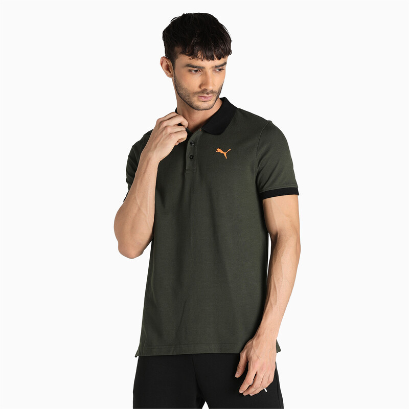 

Men's PUMA Pique Polo, Black/brown