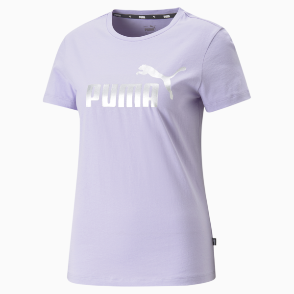 Essentials+ Metallic Logo Women's Tee, Vivid Violet, large-ZAF