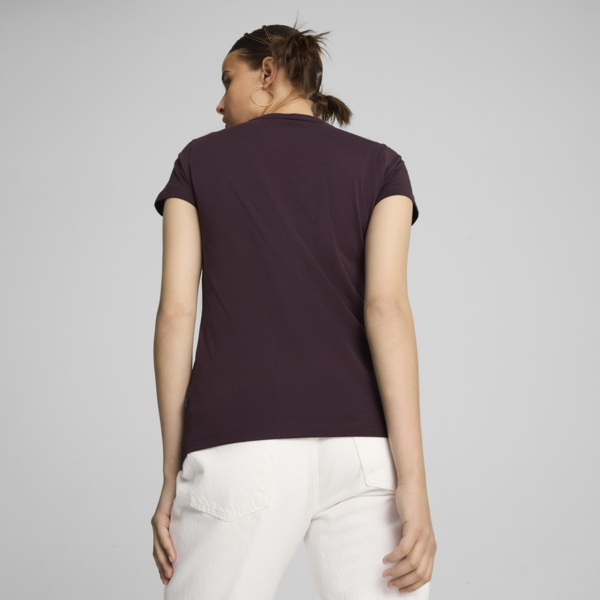Essentials+ Metallic Logo Women's Tee, Midnight Plum, large-ZAF