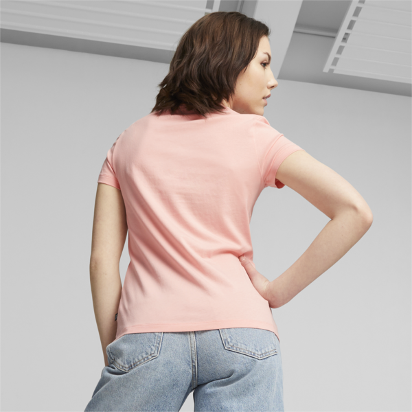 Essentials+ Metallic Logo Women's Tee, Peach Smoothie, large-ZAF