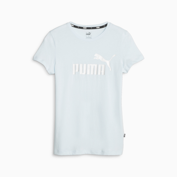 Essentials+ Metallic Logo Women's Tee, Icy Blue, large-ZAF