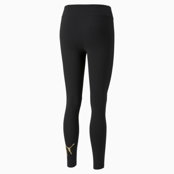 Essentials+ Metallic Women's Leggings, Puma Black, large-ZAF