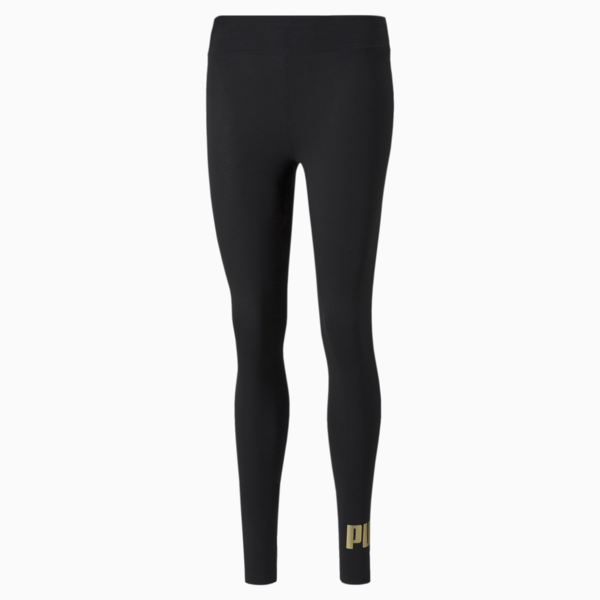 Essentials+ Metallic Women's Leggings, Puma Black, large-ZAF