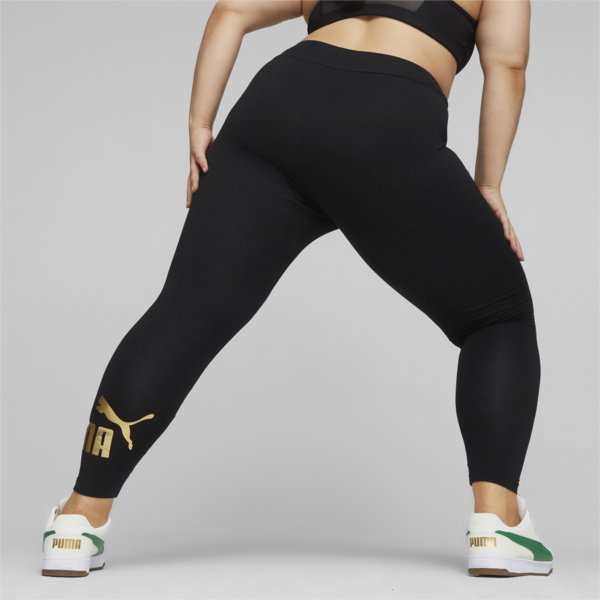 Essentials+ Metallic Women's Leggings, Puma Black, large-ZAF