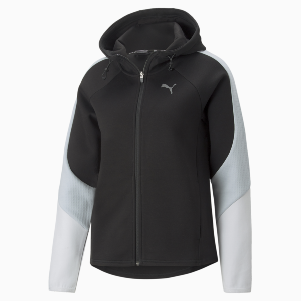 Evostripe Full-Zip Hoodie Women, Puma Black, large-ZAF