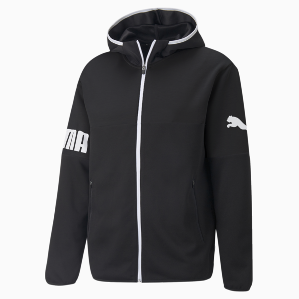 Power Cat Full-Zip Hoodie Men, Puma Black, large-ZAF
