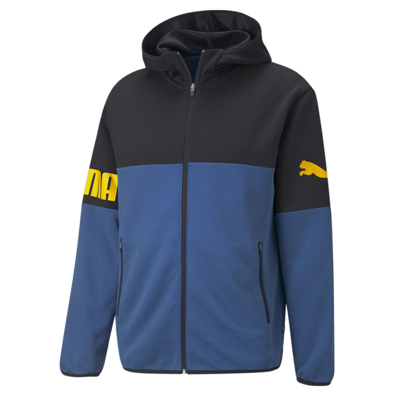 

Men's PUMA Power Cat Full-Zip Regular Fit Hoodie, Black/blue