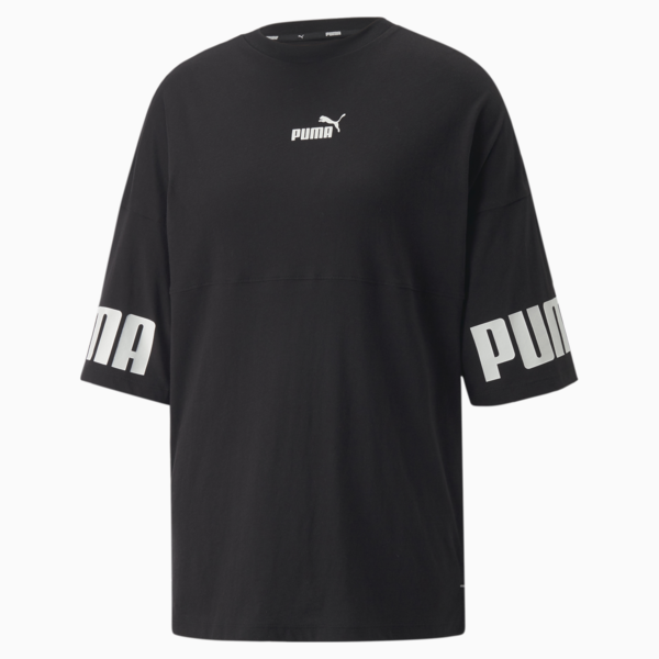 Power Colourblock Tee Women, Puma Black, large-MEX
