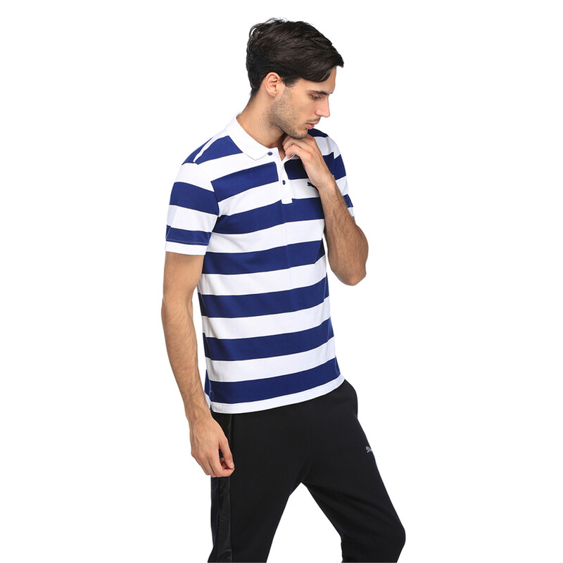 

Men's PUMA ESS Striped Pique Polo