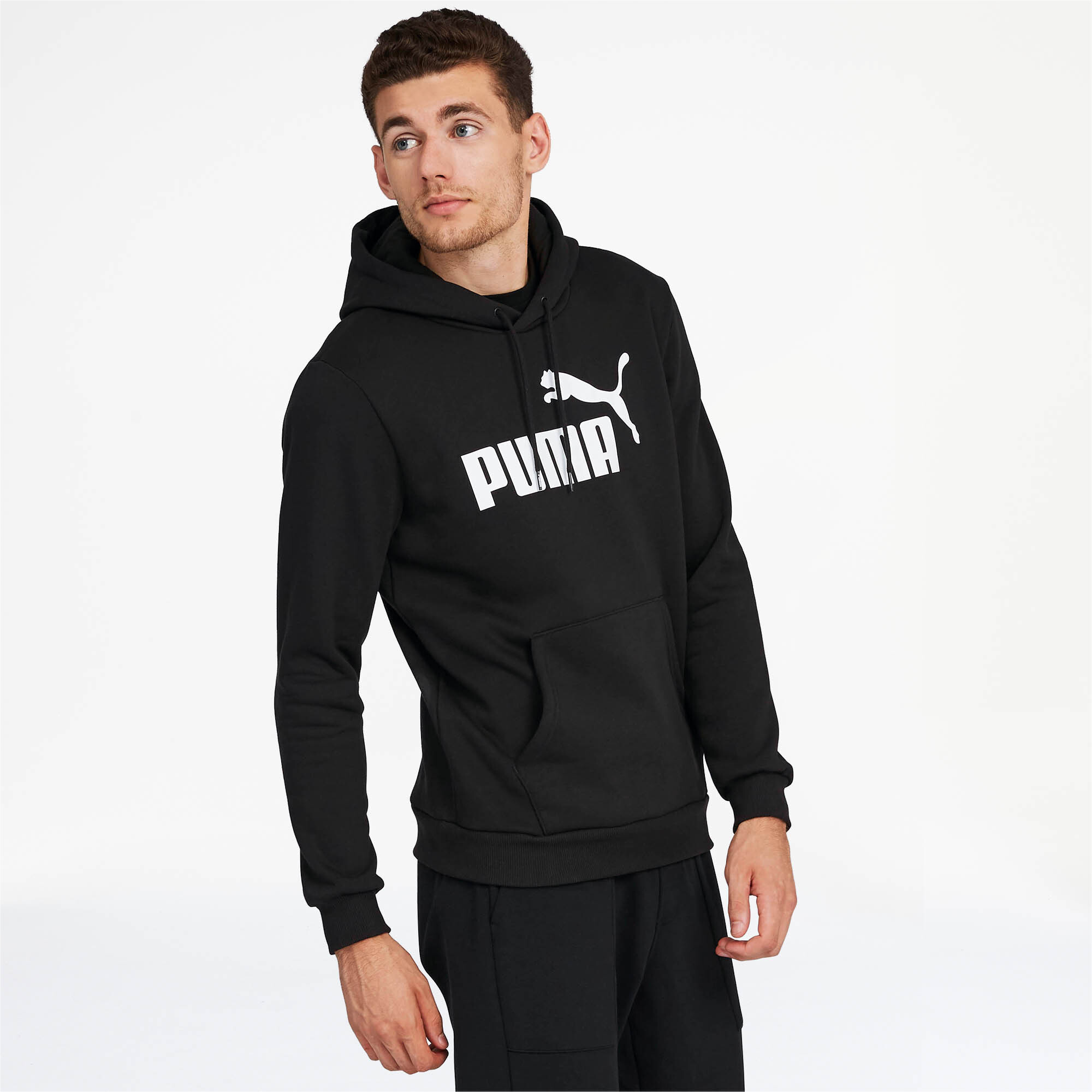 Puma Men's Black Big Cat Logo Graphic Fleece Pullover Hoodie | eBay