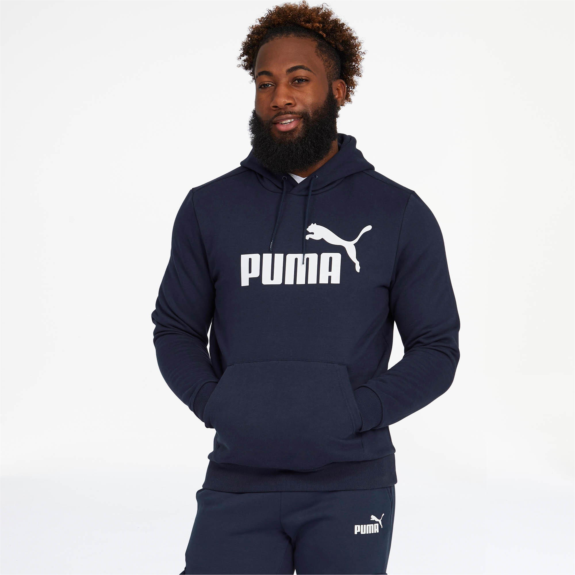 puma men's essentials logo fleece sweatpants