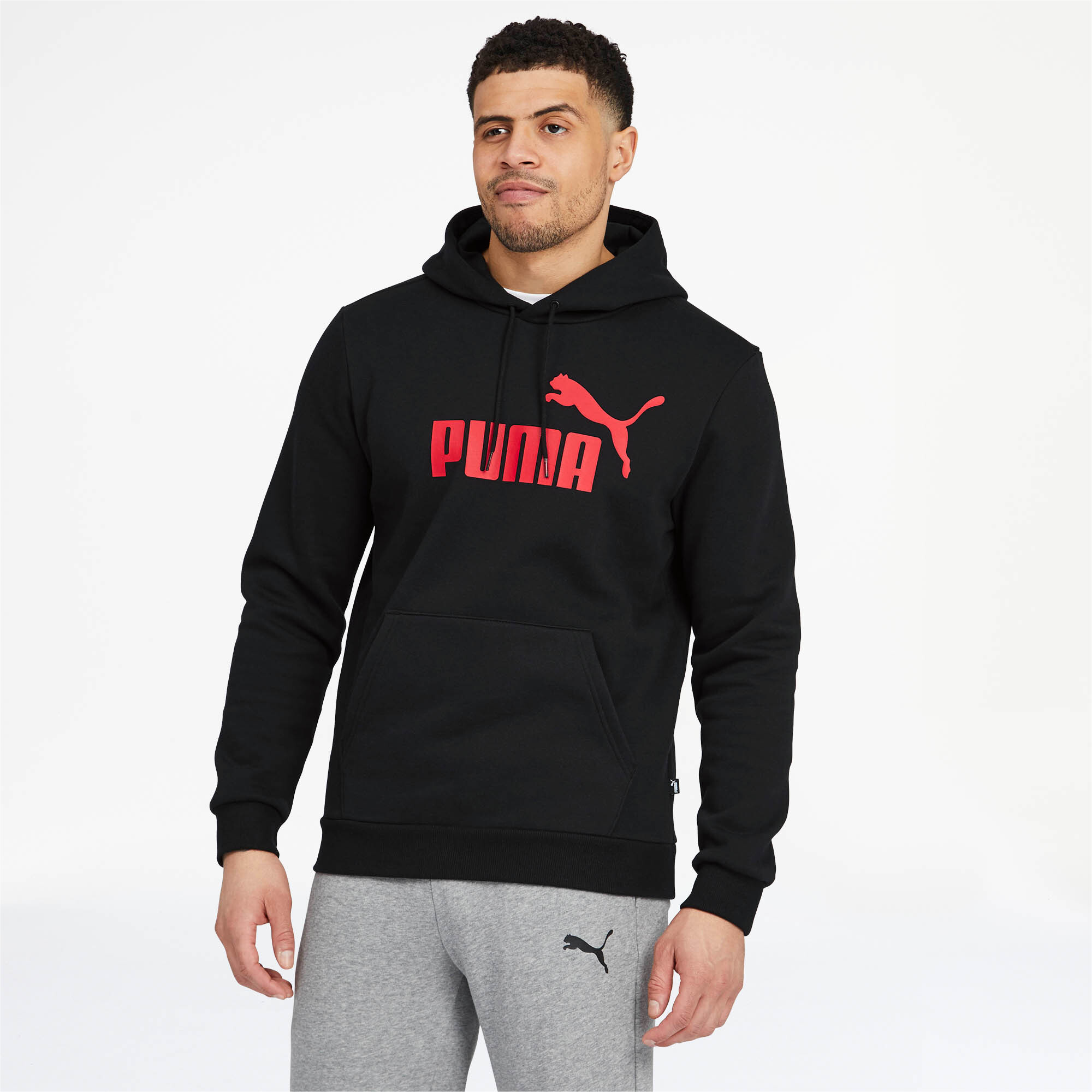 grey puma hoodie mens