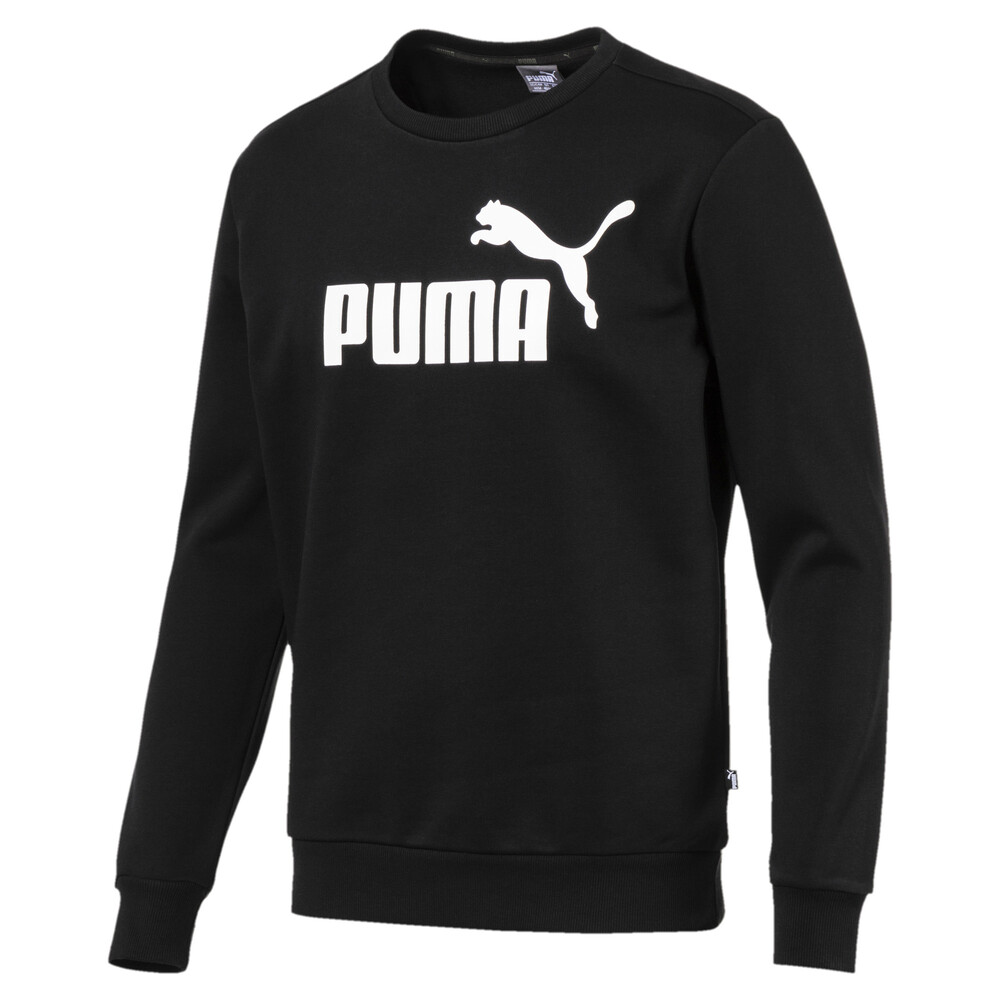 Essential Fleece Big Logo Men's Sweater | Black - PUMA
