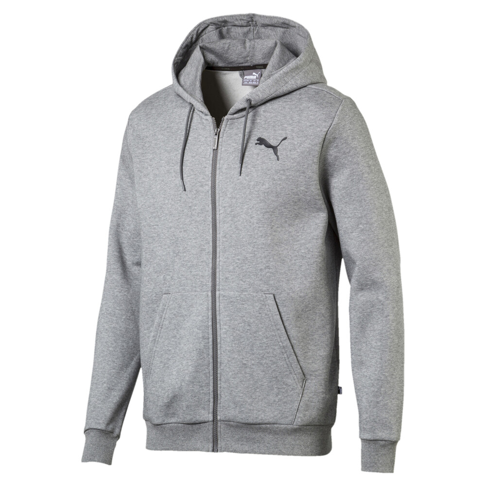 Men's Essentials Full Zip Fleece Hoodie | Gray - PUMA