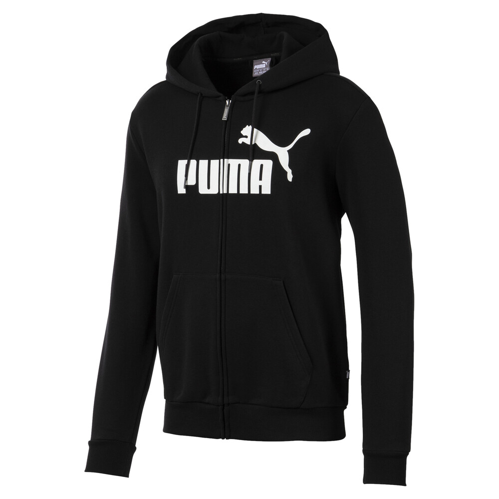 puma men's front zip jacket with sherpa lined hood