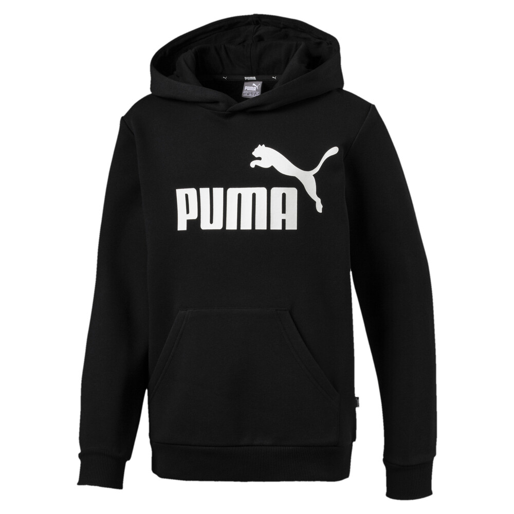 Essential Logo Boys' Hoodie | Black - PUMA