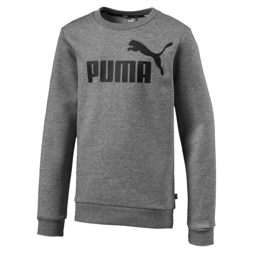 Essential Logo Boys' Sweater | Gray - PUMA