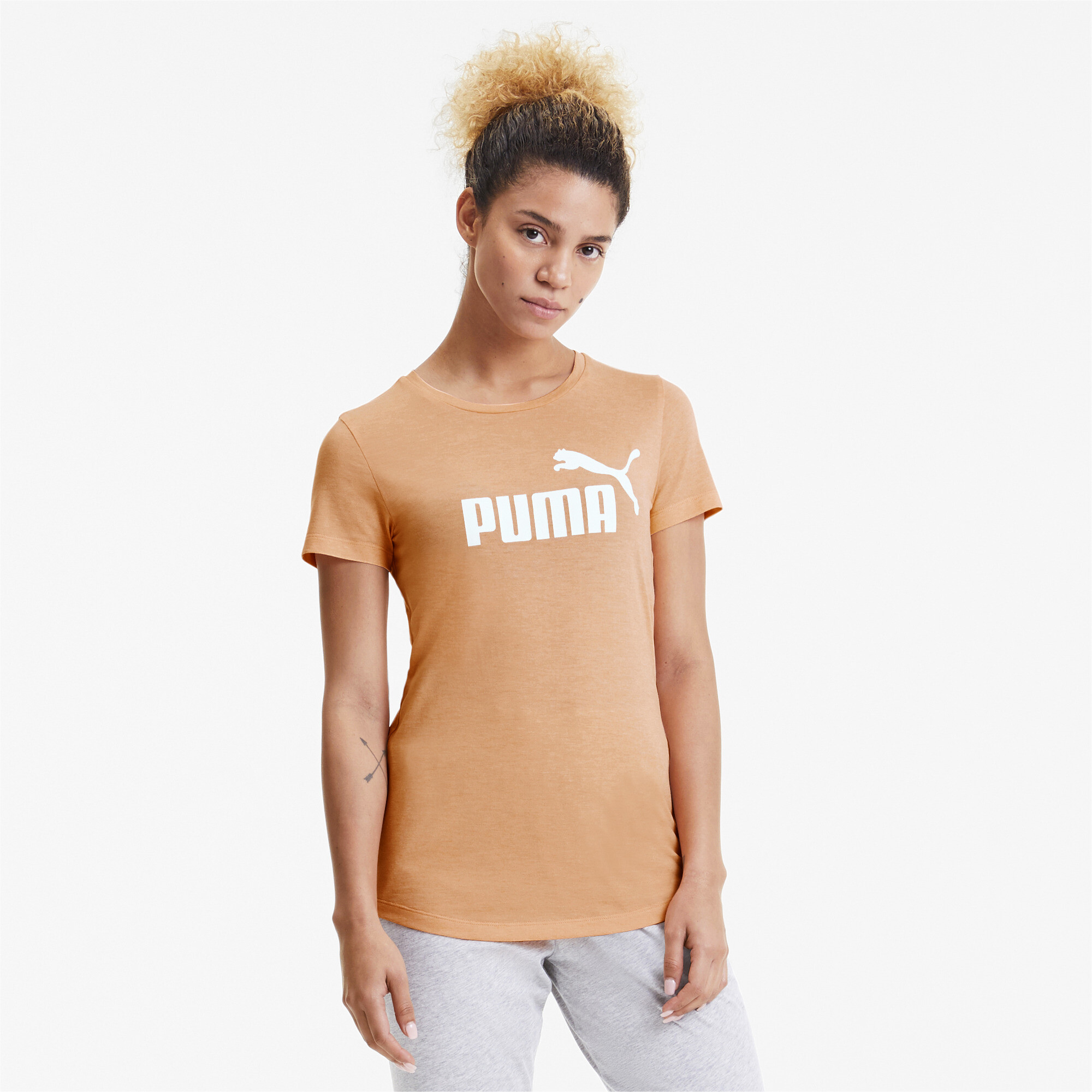 puma active logo heather tee