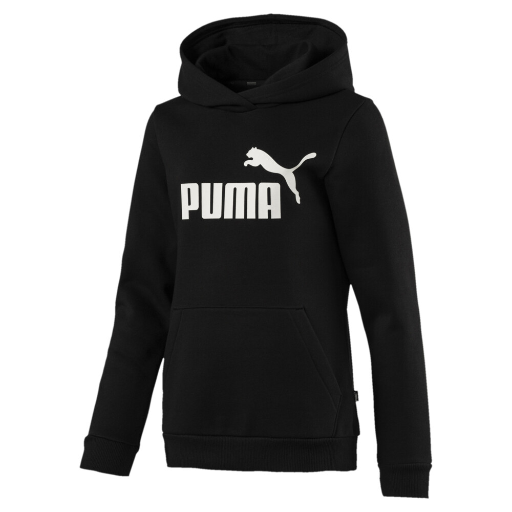 girls black puma hoodie