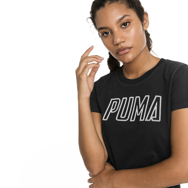 Athletics Logo Tee Voor Dames Zwart Maat L Puma puma kopen in de aanbieding
