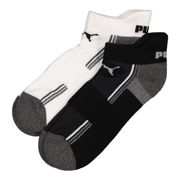 Mens 2 Pack Trainer secret sock, black-white, large-ZAF