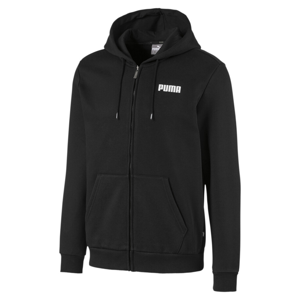 Essentials Full Zip Fleece Men's Hoodie Black PUMA