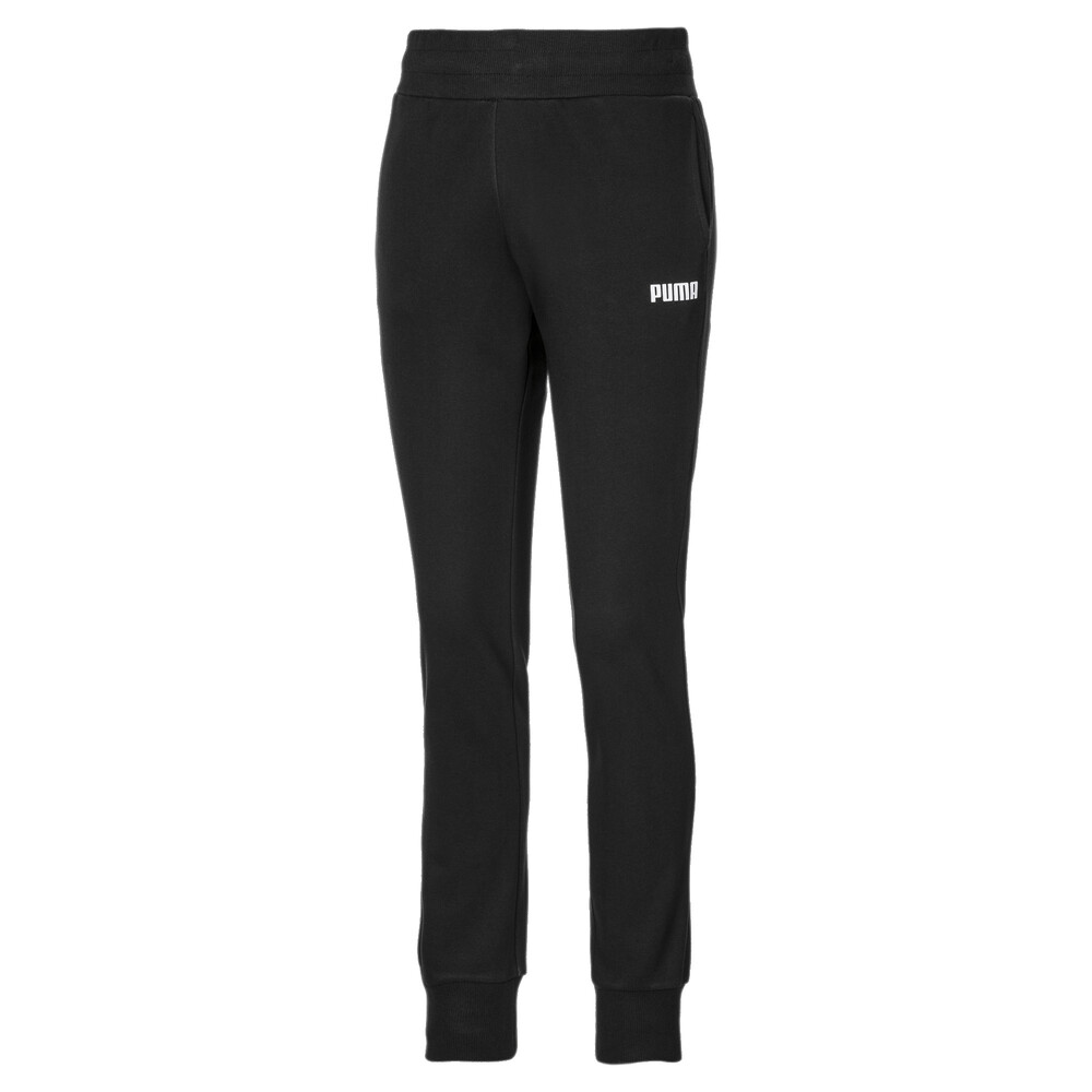 puma essentials skinny fit joggers in black