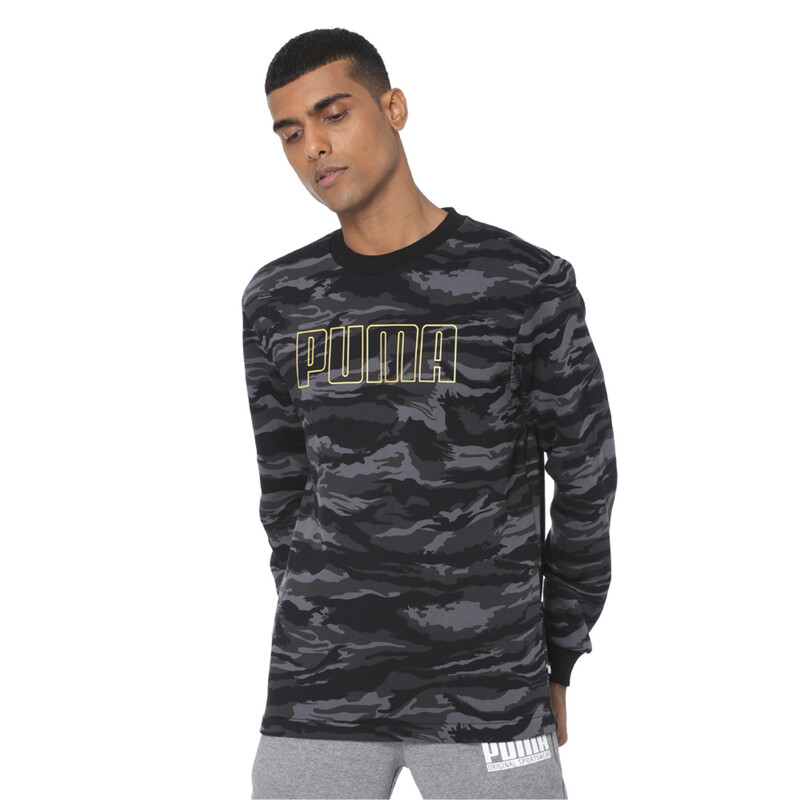 

Men's PUMA Camo Crew Sweatshirt, Black/gold