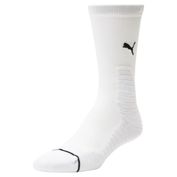 Puma Men's Basketball Crew Socks 1 Pack In White / Black