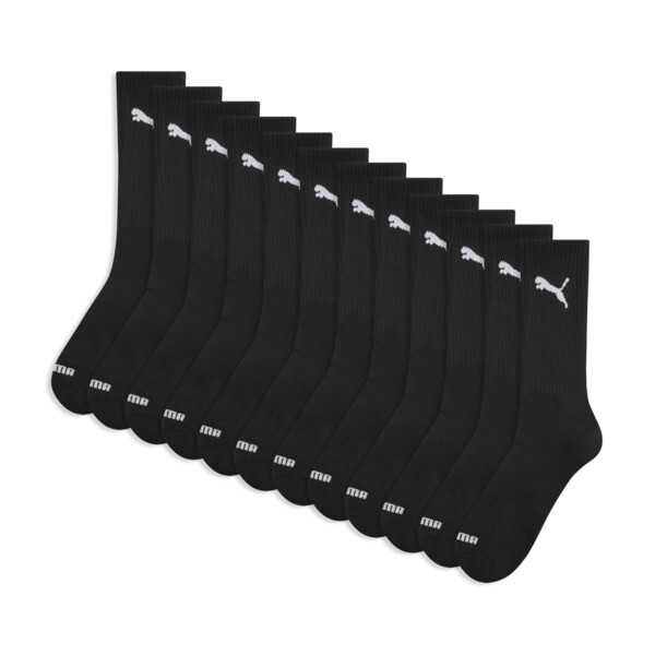 Puma Men's Half-terry Crew-length Socks [3 Pairs] In Black / White