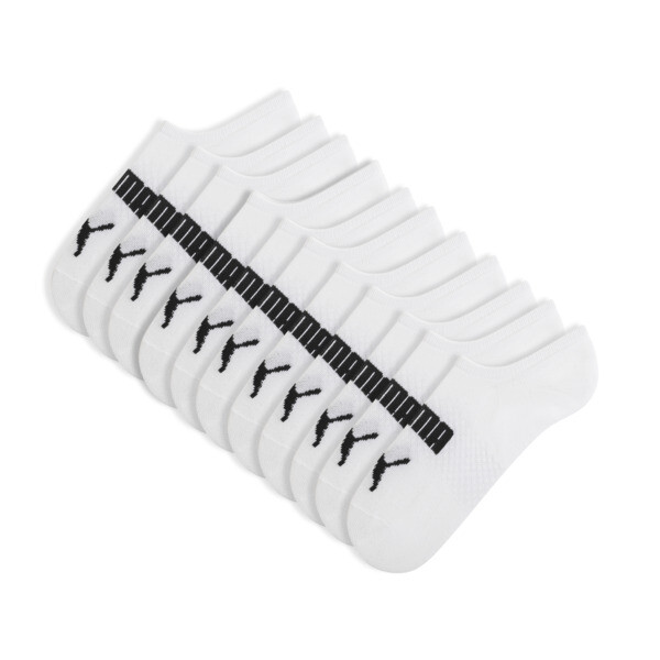 PUMA Women's Non-Terry Sneaker-Cut Socks [6-Pack] in White/Black, Size 9-11