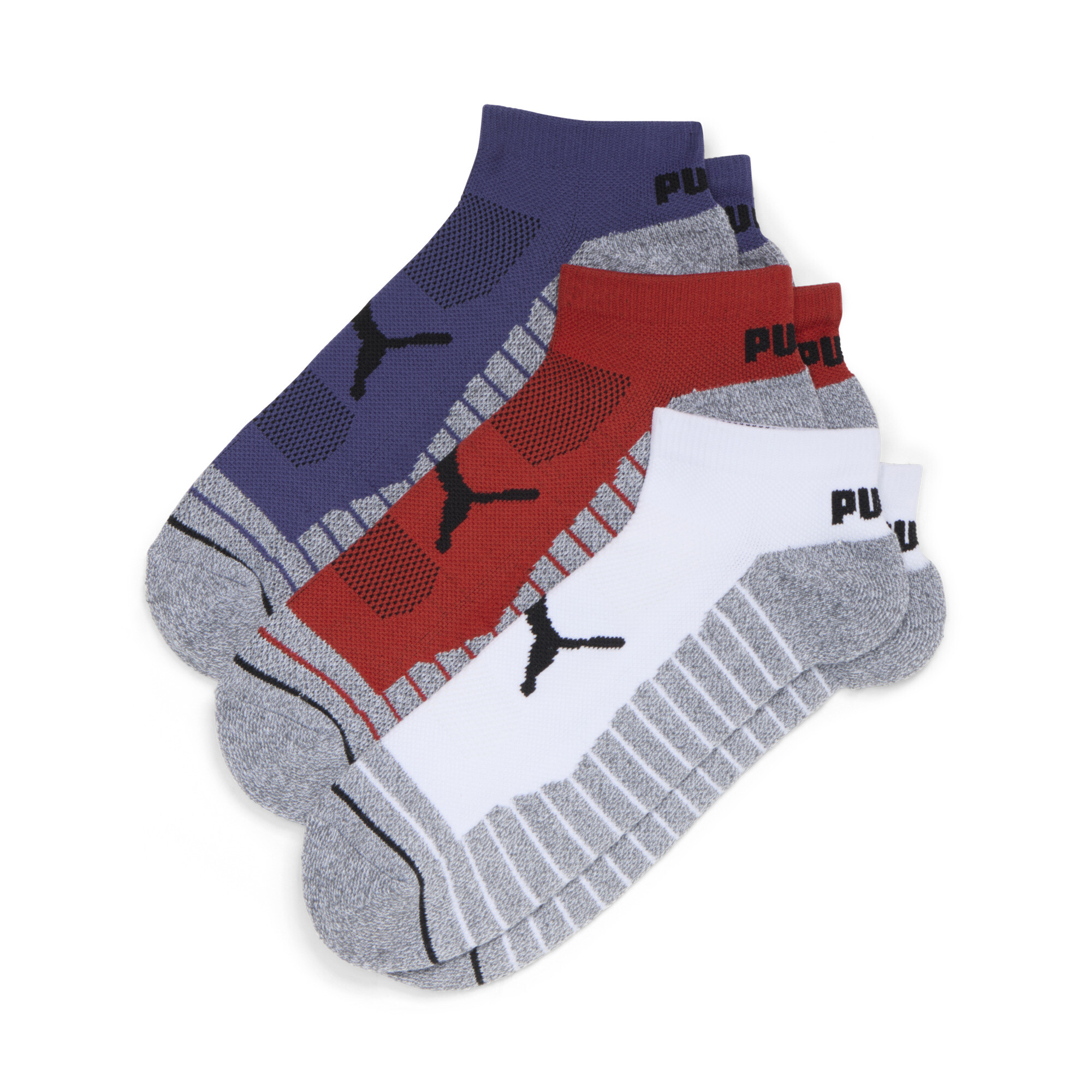 Puma Men's Select Terry Low Cut Socks (3 Pairs) In Assorted Colours