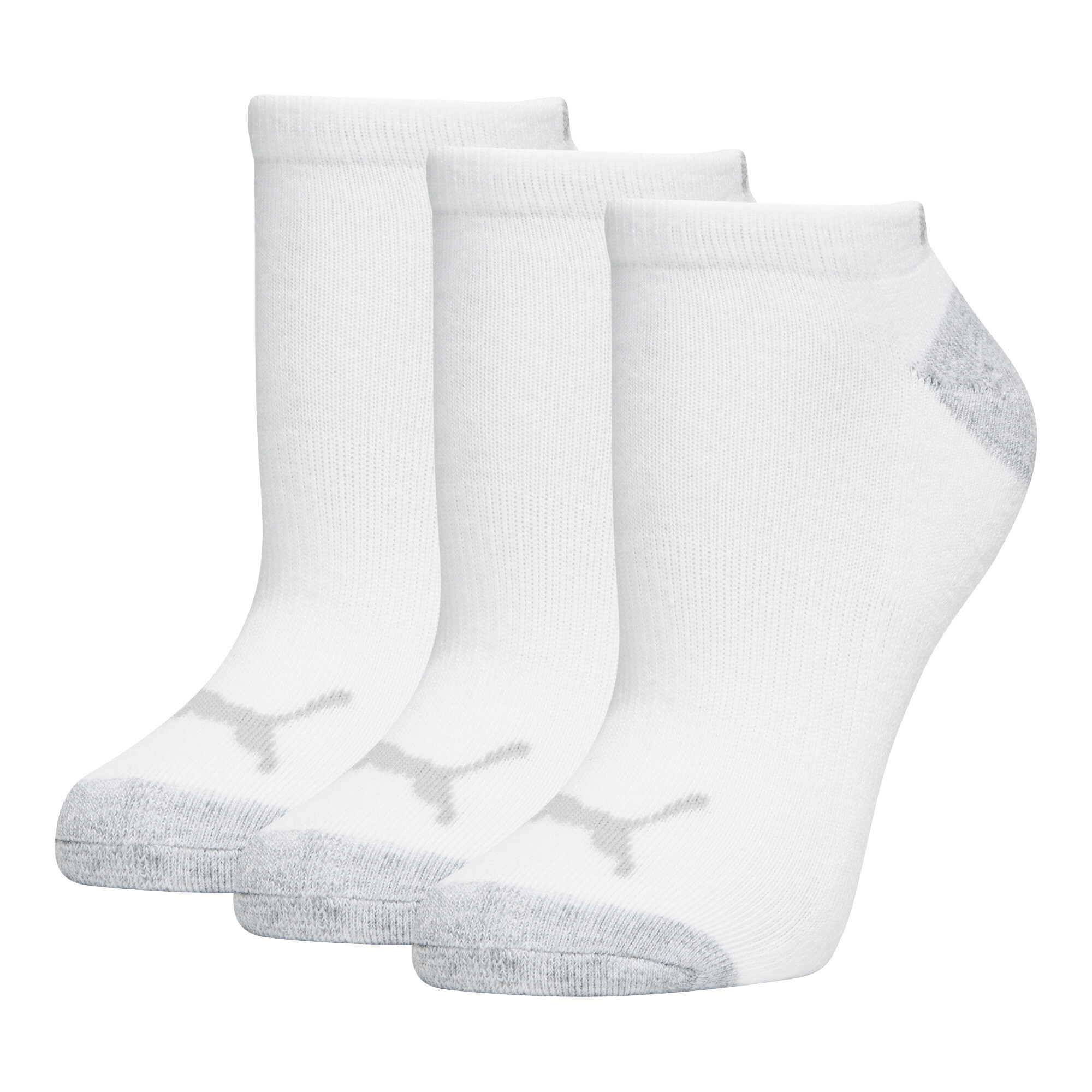 PUMA Women's Half-Terry Low Cut Socks (3 Pairs) in White, Size 9-11