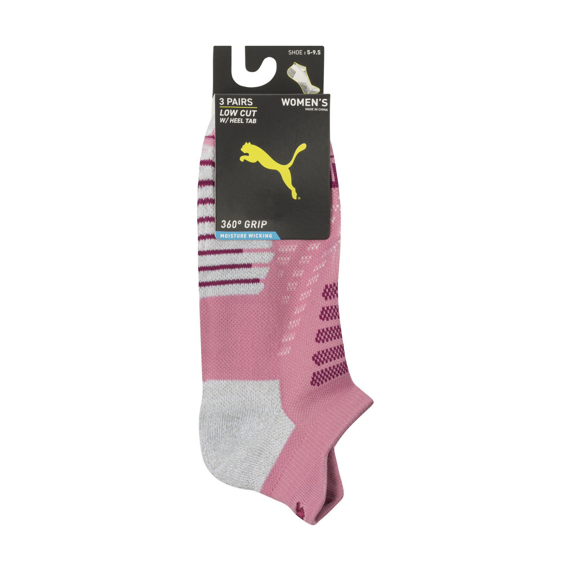 PUMA Women's Half-Terry Low Cut Socks (3 Pairs) in White, Size 9-11