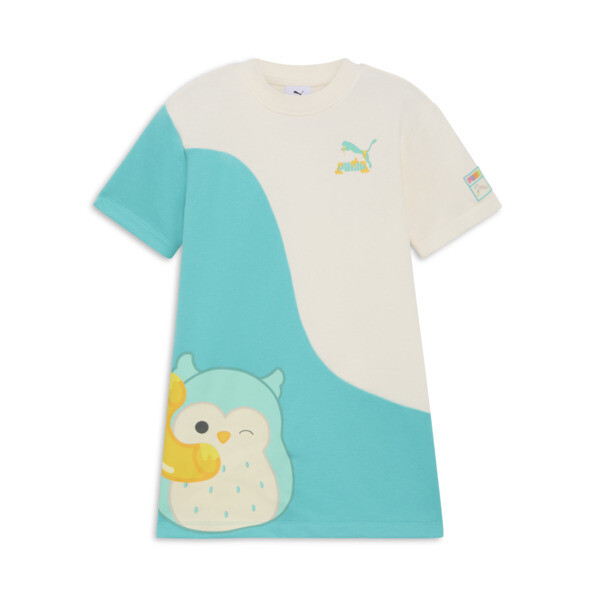 PUMA x SQUISHMALLOWS Little Kids Color Block T-Shirt Dress in Warm White Size 5 30$