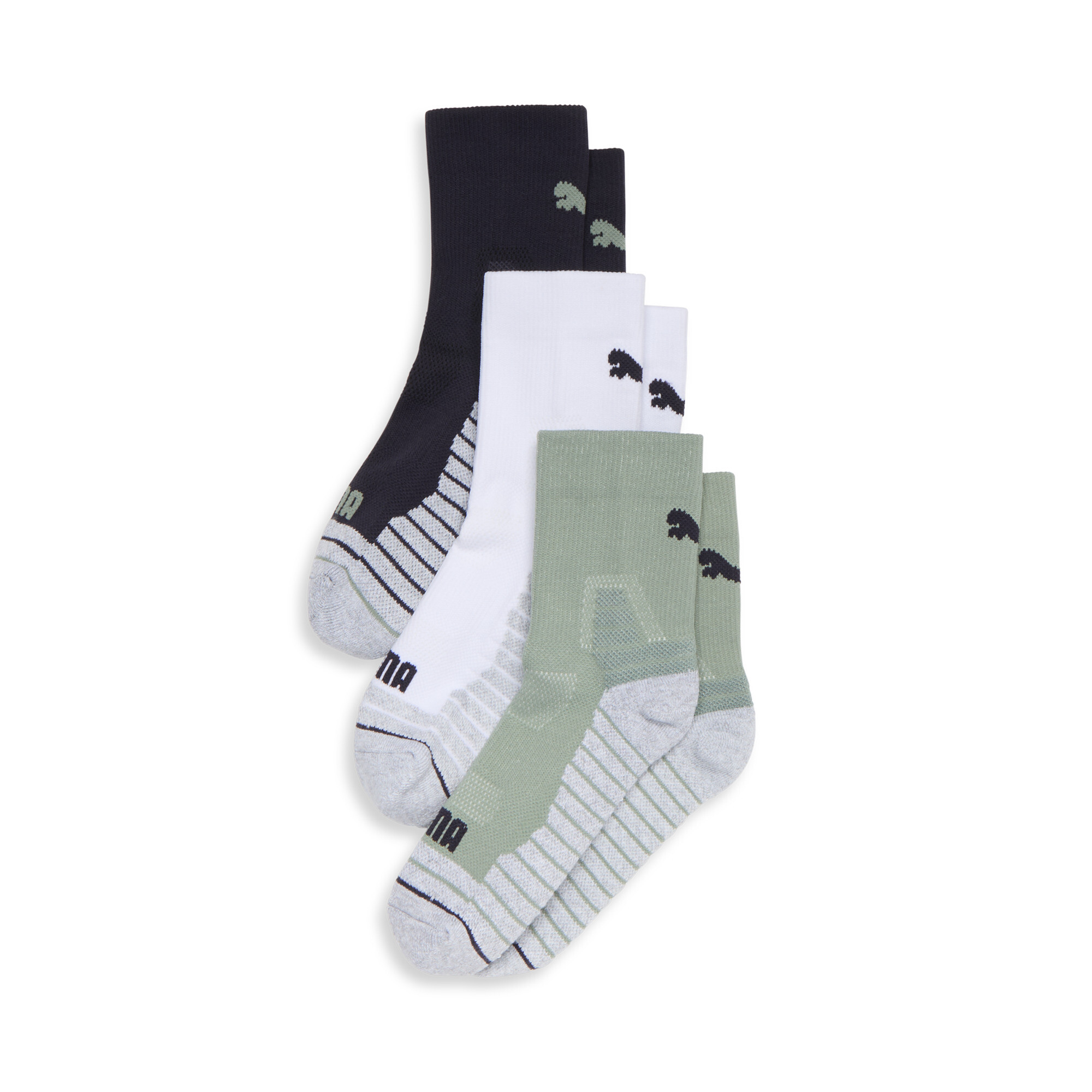 Puma Big Kids' Low Crew Socks [3 Pairs] In Assorted Colours