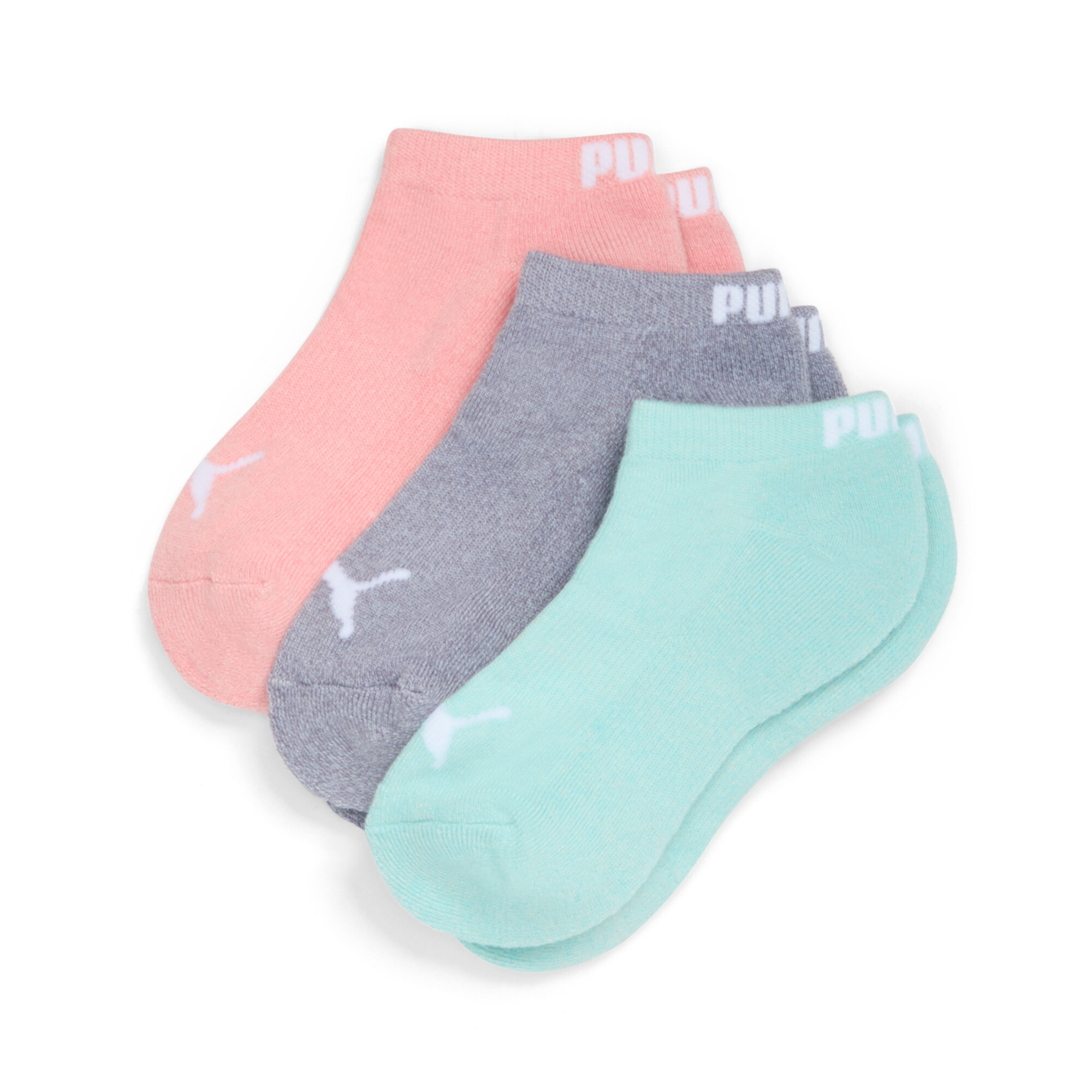 Puma Big Kids Low Cut Socks [3 Pairs] In Assorted Colours