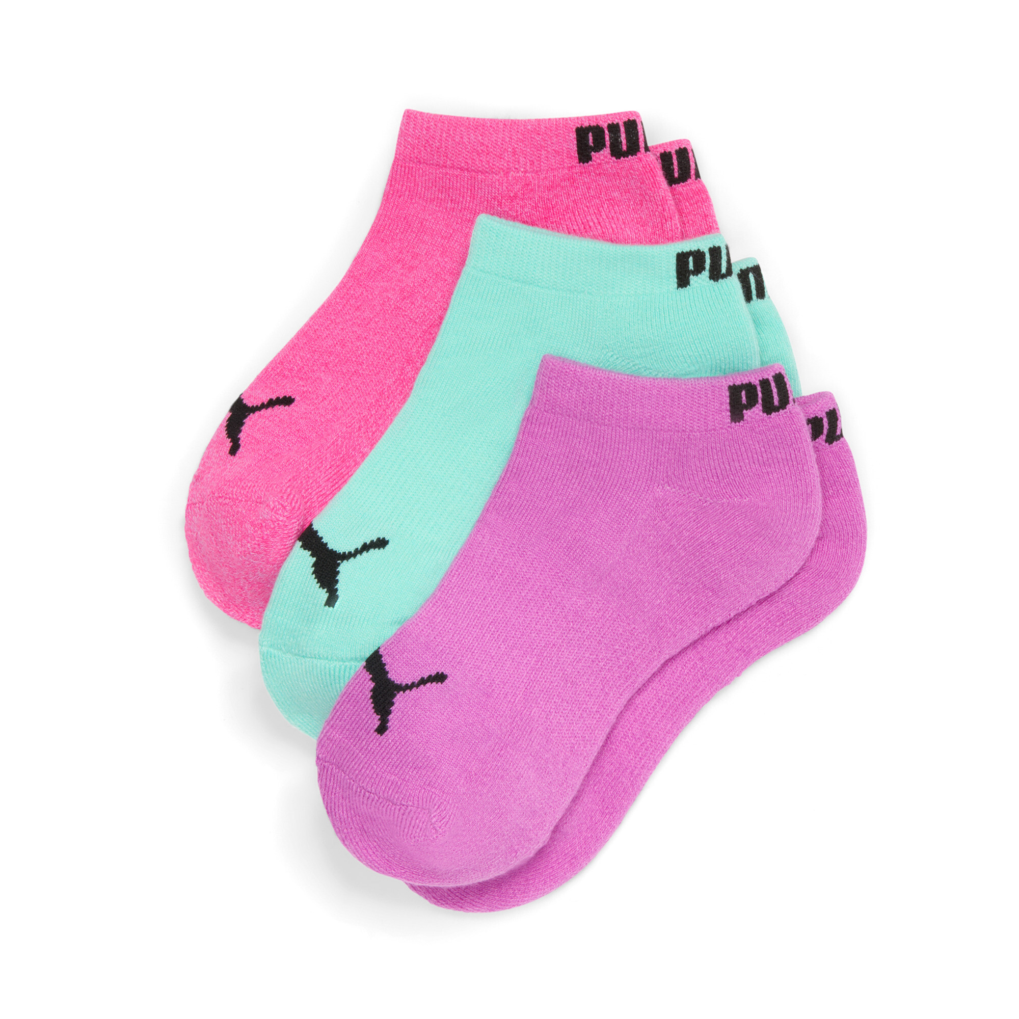 Puma Big Kids Low Cut Socks [3 Pairs] In Assorted Colours