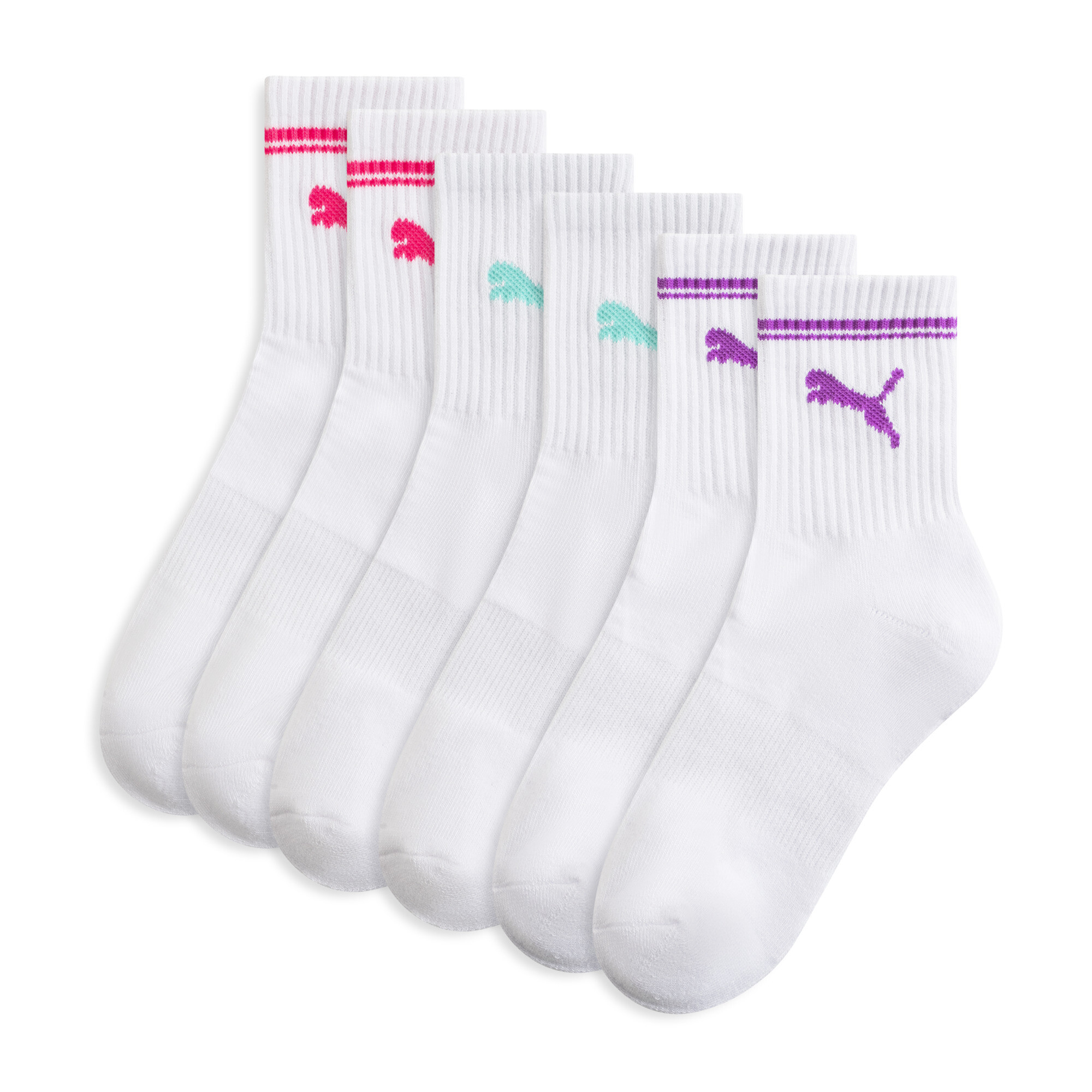 Puma Big Kids' Low Crew Socks [3 Pairs] In White