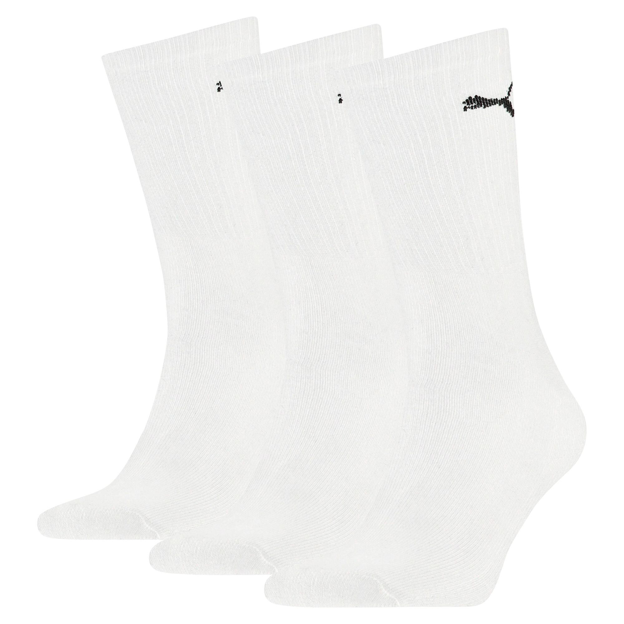 Puma Unisex Crew Shirt Socks 3 Pack, White, Size 35/38, Clothing