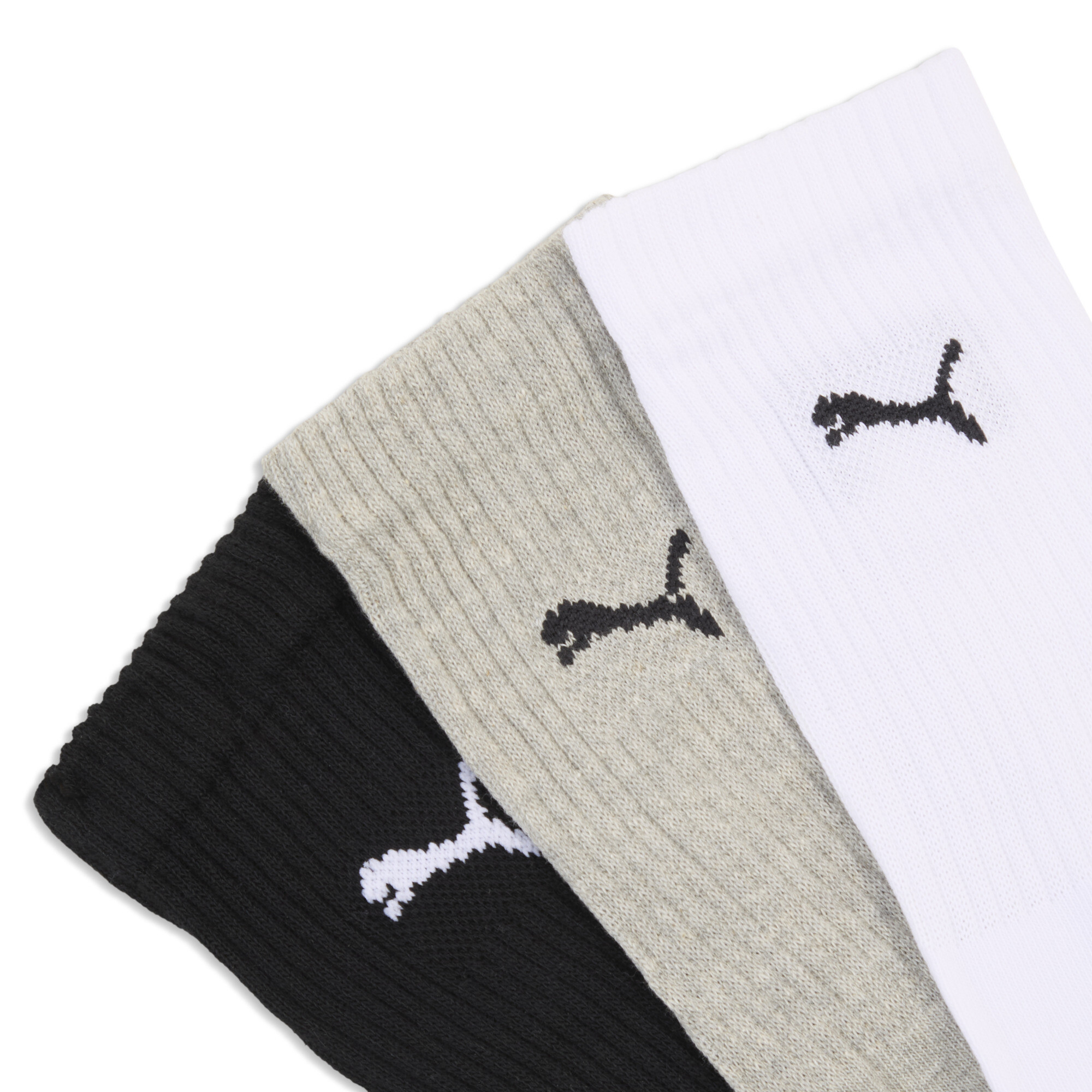 PUMA Uniseks Sokken voor Heren, Zwart/Grijs/Wit, Maat 35-38 thumbnail 2