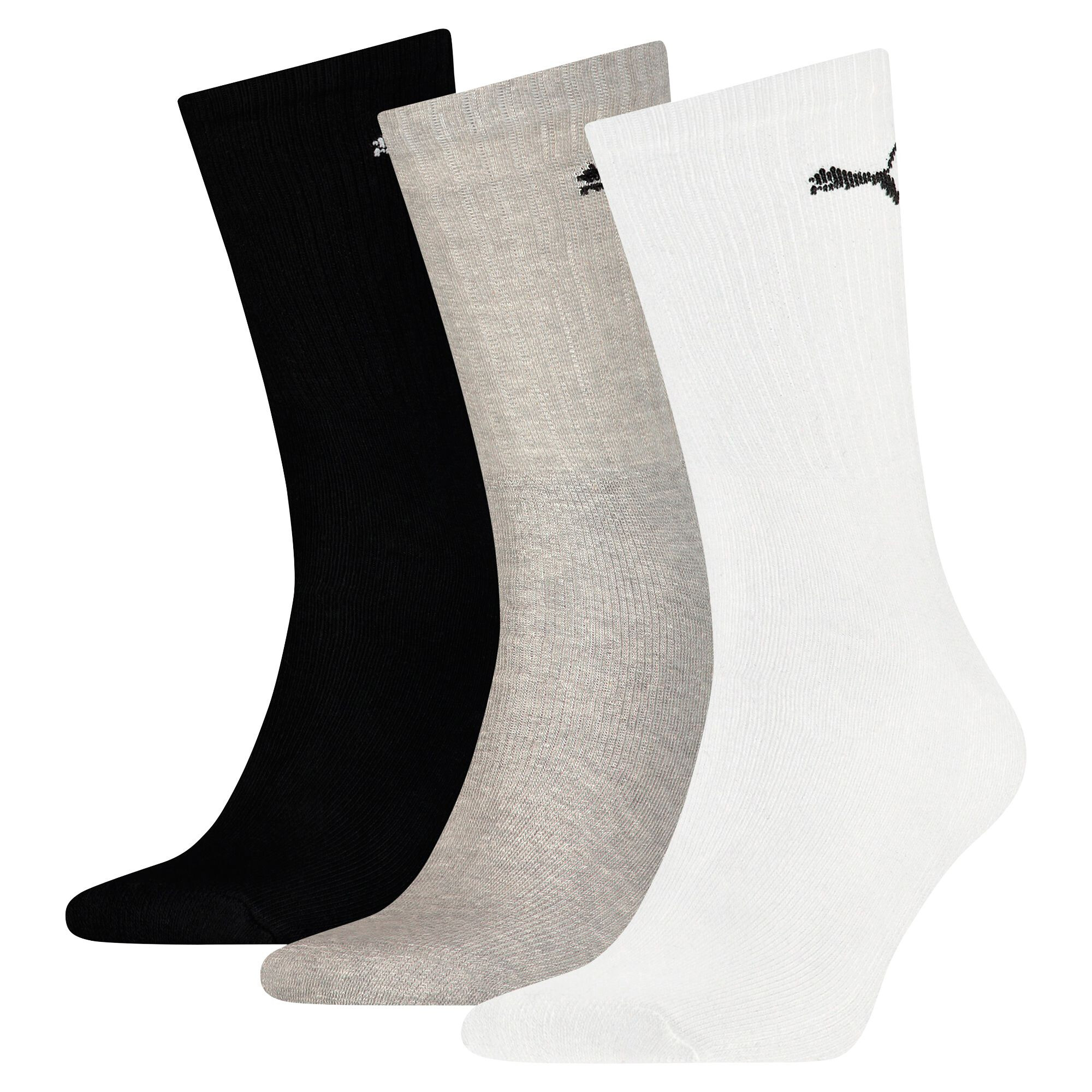 Puma Unisex Crew Shirt Socks 3 Pack, White, Size 43-46, Clothing