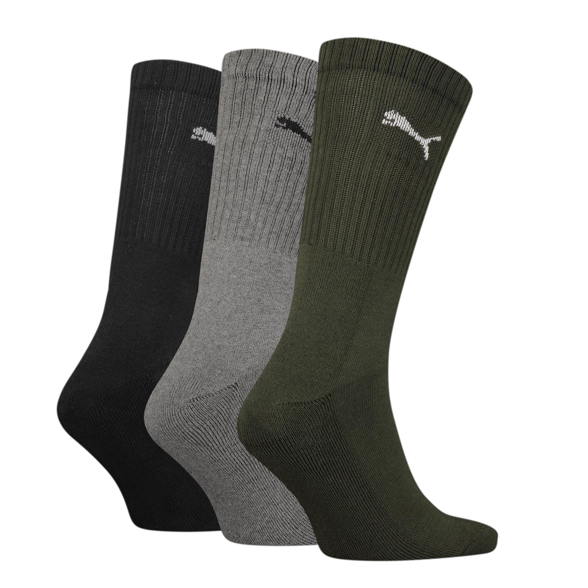 Puma CREW SOCK 3P, Green, Size 43-46, Clothing