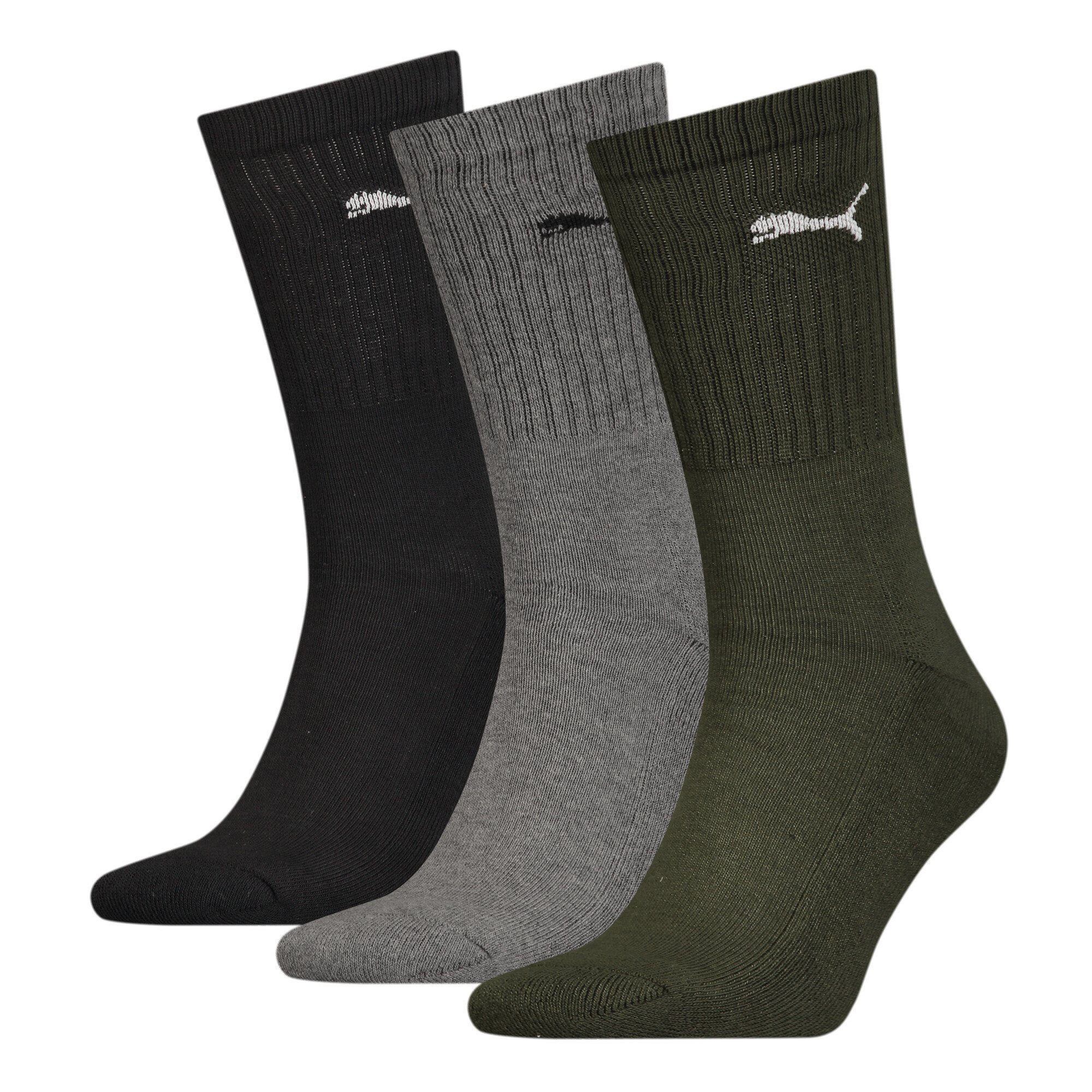 Puma CREW SOCK 3P, Green, Size 43-46, Clothing